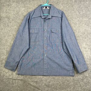 Vtg 70s Levi's Panatela Denim Jean Western Work Shirt Indigo Cotton XL